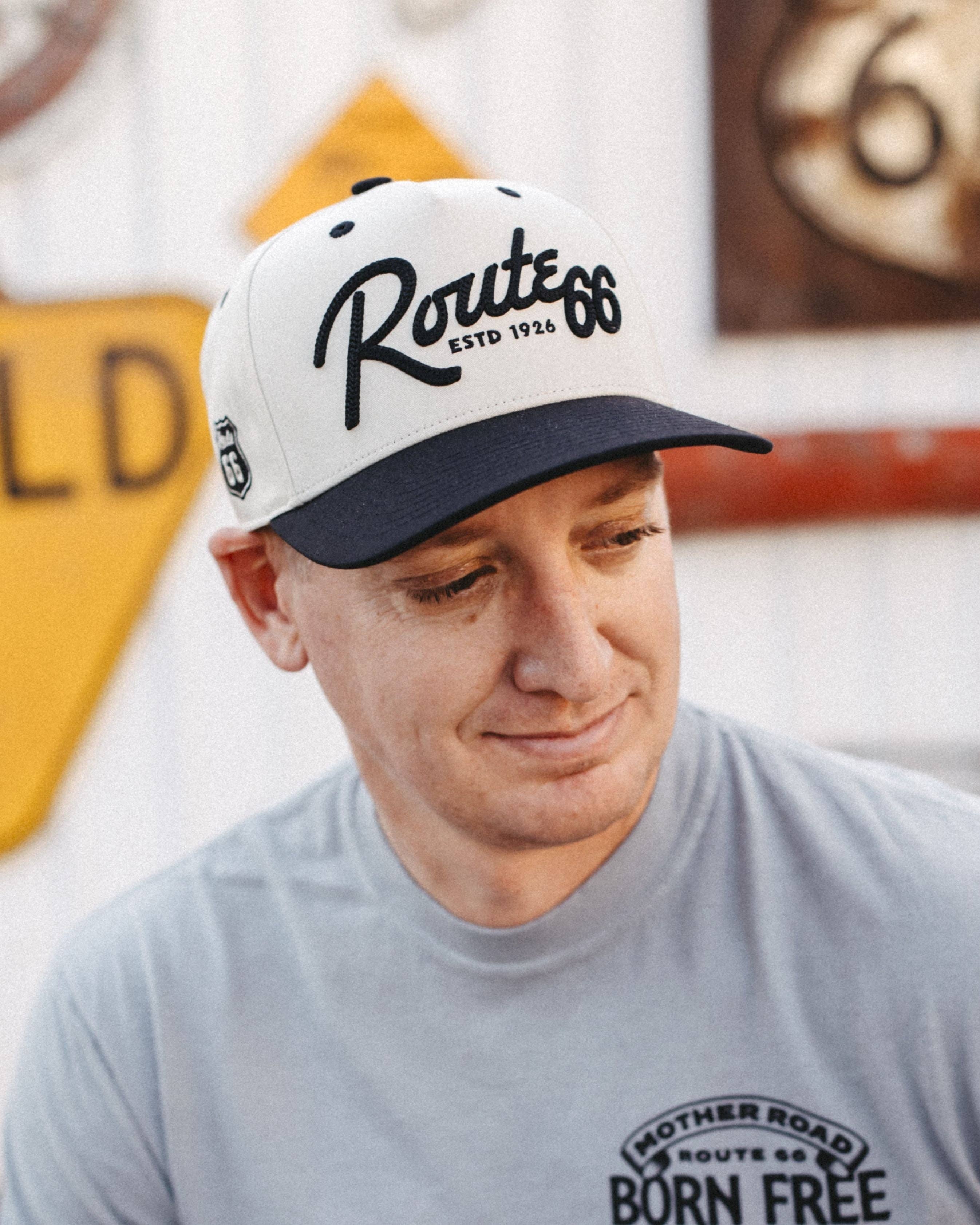 Route 66 - Chainstitch Embroidery Two Tone Hat