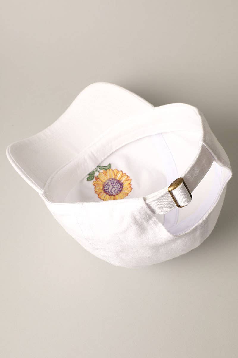 Sunflower Embroidery Baseball Cap Hat
