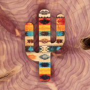 Wooden Cactus Magnet - Southwest Pattern