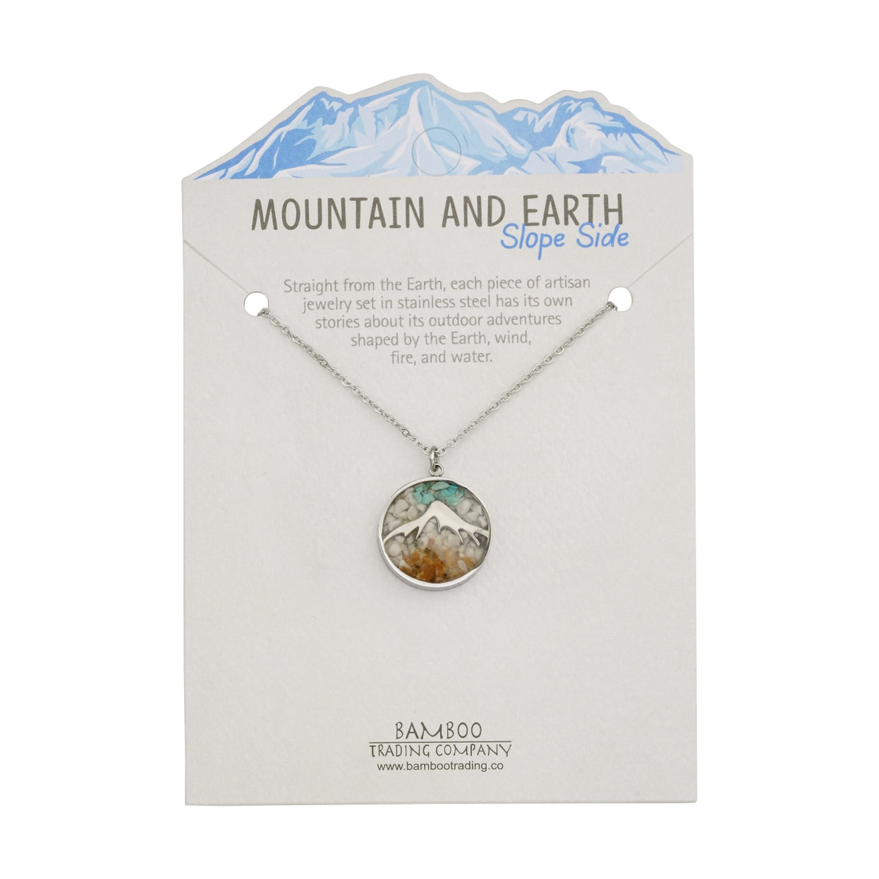 Mountain and Earth Round Slope Side Necklace