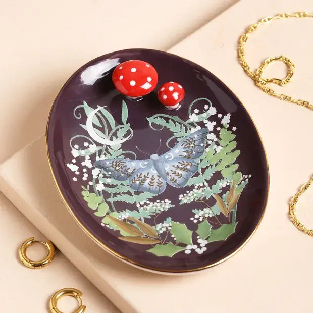 Moonrise 3D Mushroom Ceramic Trinket Dish