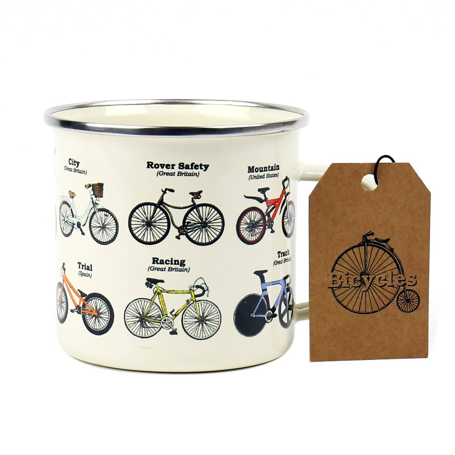 Cyclist Bike Enamel Mug