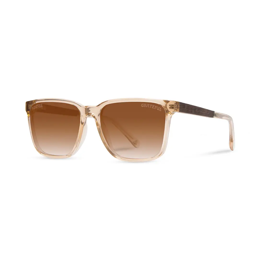 CAMP Crag sunglasses Grateful Dead Bears Edition in light tan translucent frame with brown gradient lenses
