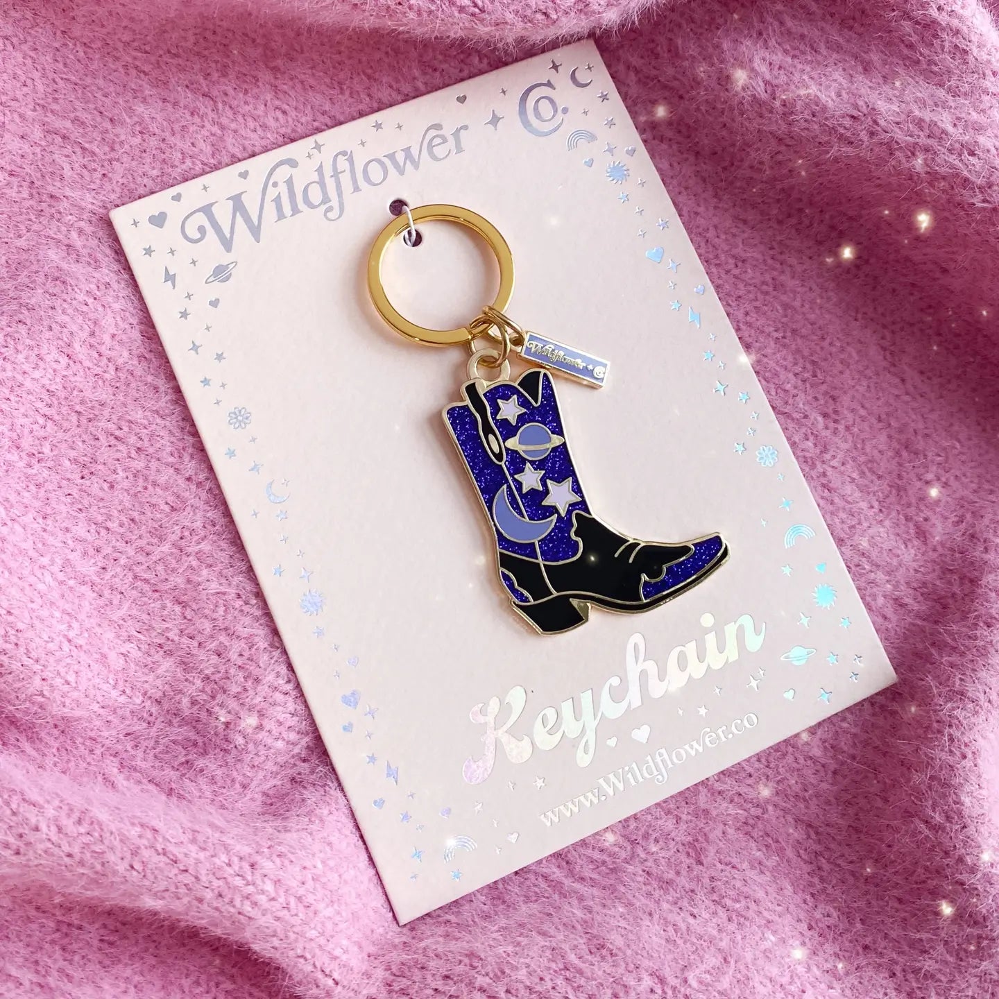 Celestial Cowgirl Boot Keychain