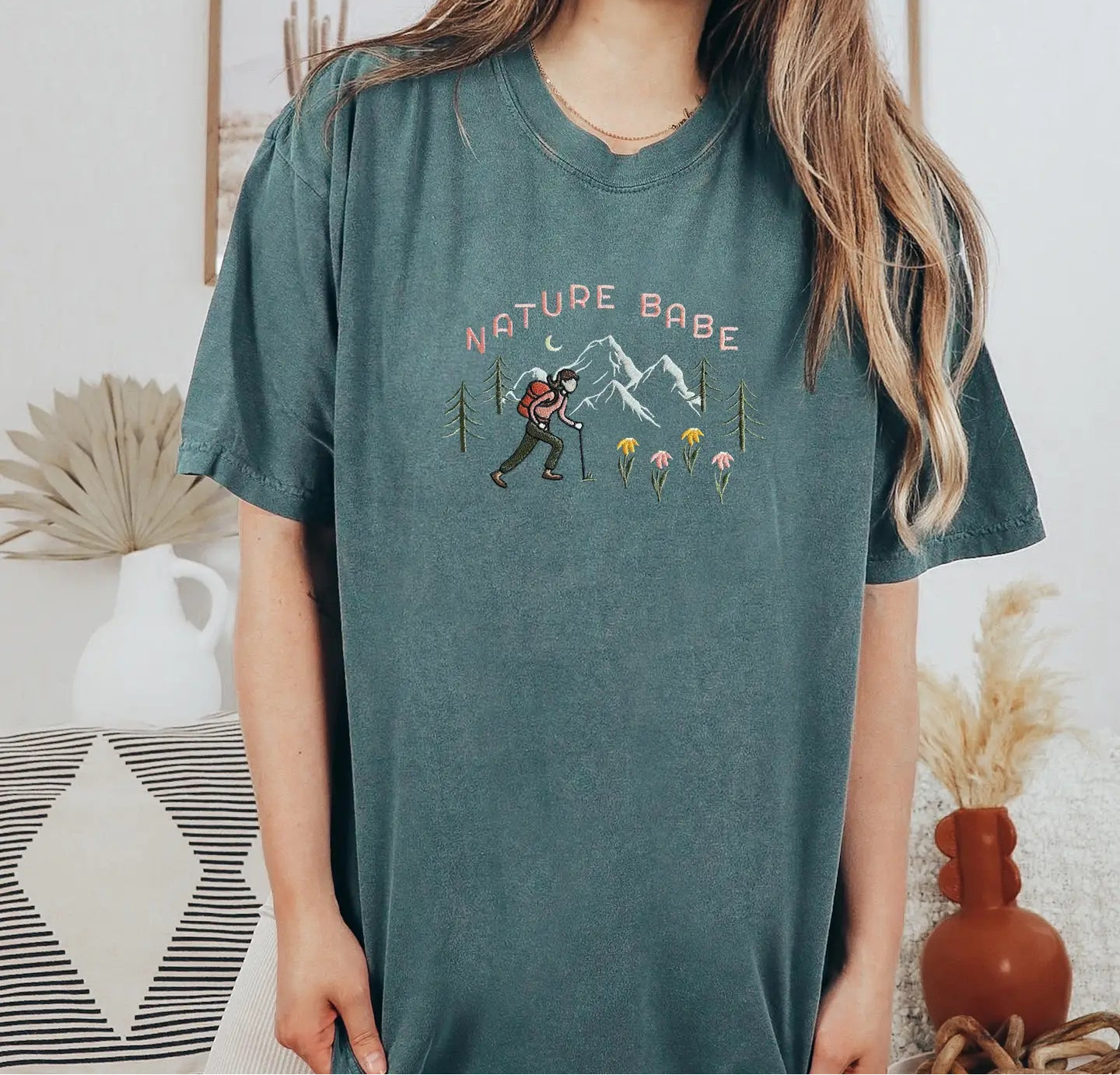 Nature Babe Embroidered Tee