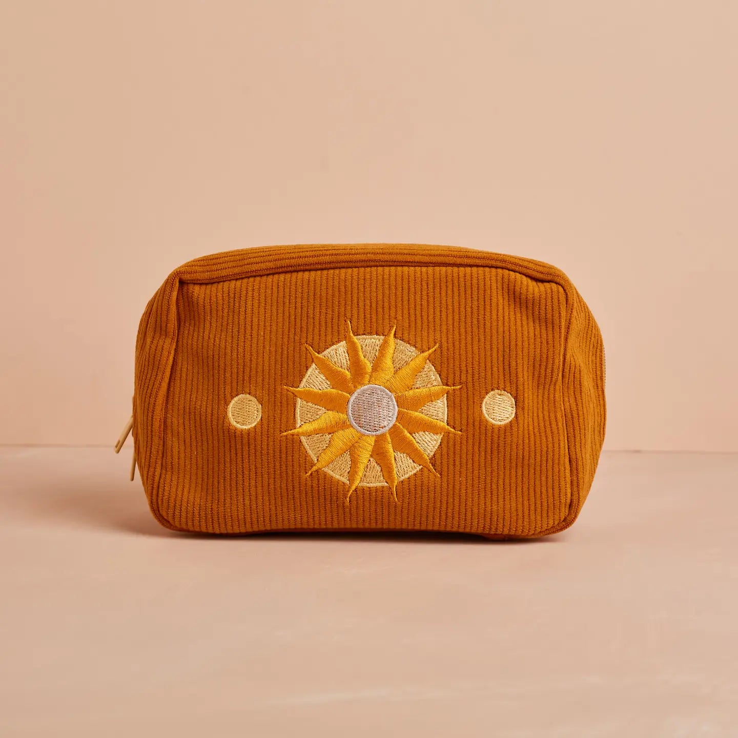 Corduroy Embroidered Makeup Bag