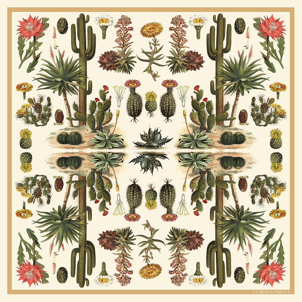 Cactus Botanical Silk Bandana