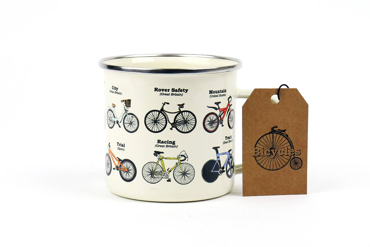 Cyclist Bike Enamel Mug