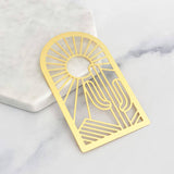 Brass Landscape Cactus Bookmark