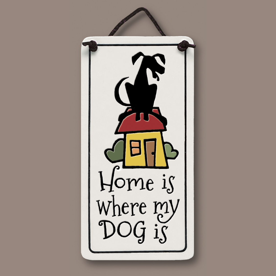 Home Is Where Dog Ceramic Wall Art