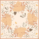 Peach Butterfly and Flowers Bandana