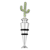 Saguaro cactus wine bottle stopper encrusted with green crystals
