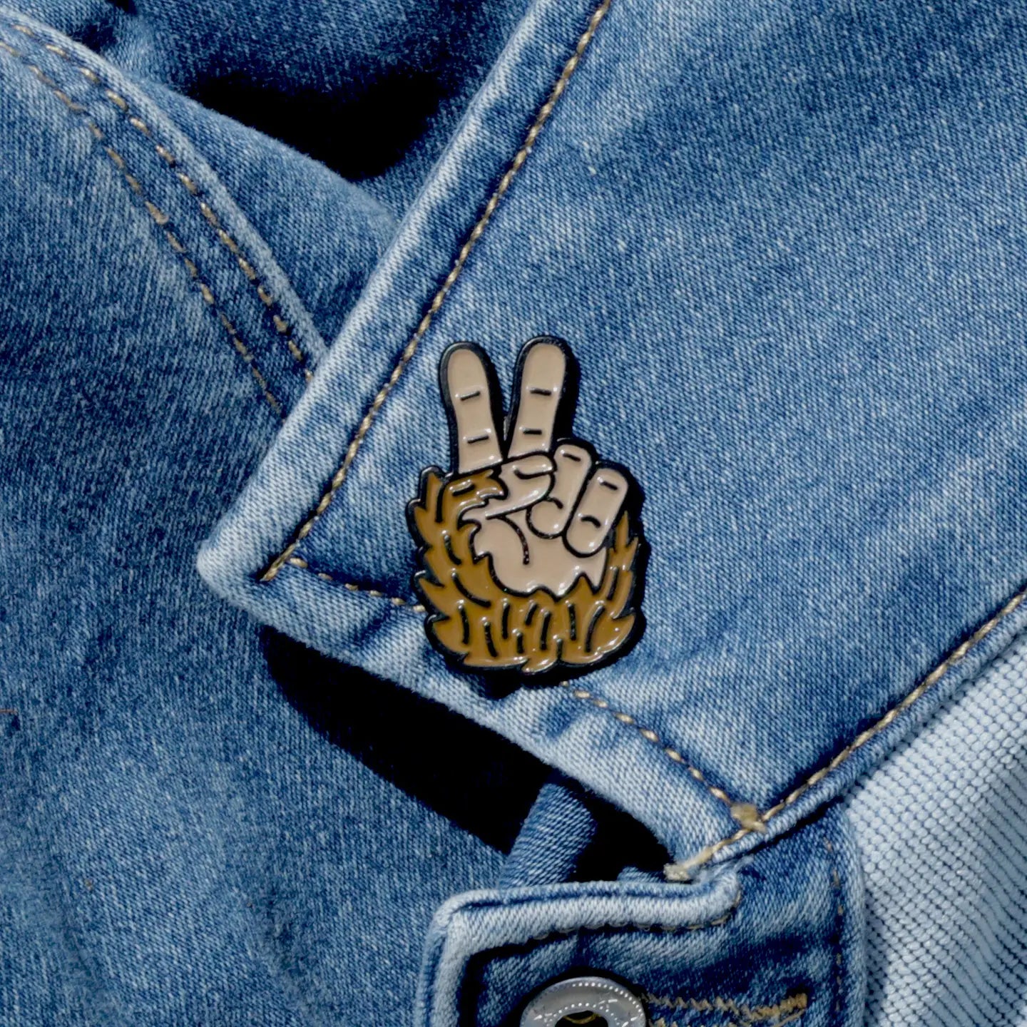 Bigfoot Peace Sign Enamel Pin