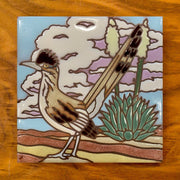 Roadrunner Hand Glazed Art Tile Trivet