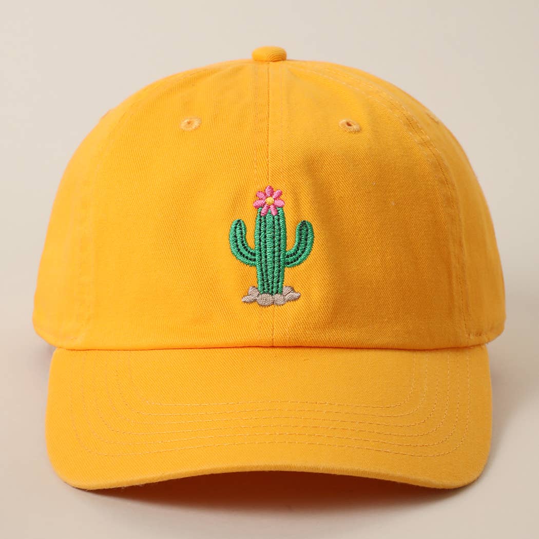 Blooming Cactus Embroidered Dad Hat