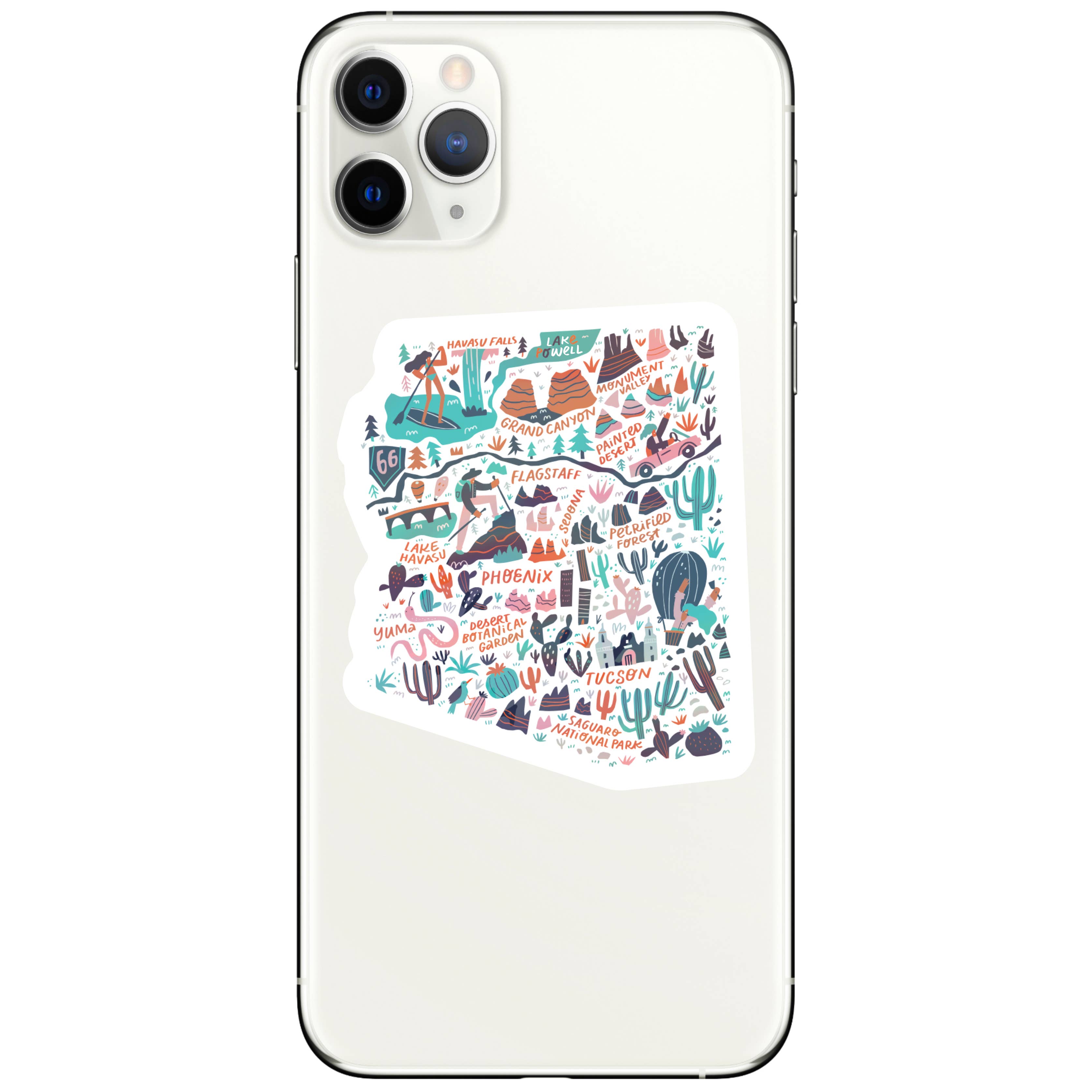 Arizona Map Holographic Sticker