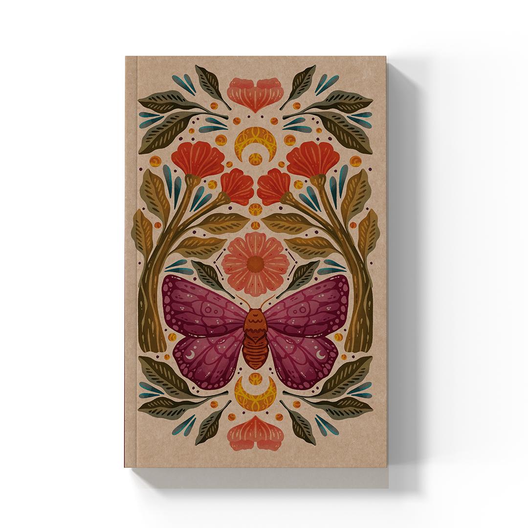 Purple Moth Kraft Notebook
