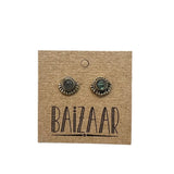 Silver Labradorite Stud Earrings