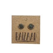 Silver Labradorite Stud Earrings