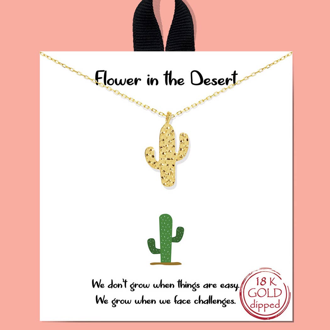 Dipped Cactus Charm Necklace