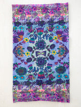 Boho Bandeau with bold blue purple floral pattern laid flat