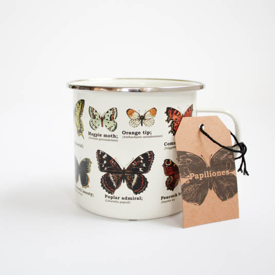 Papillons Enamel Mug