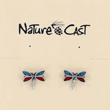 Gemstone Inlay Dragonfly Studs