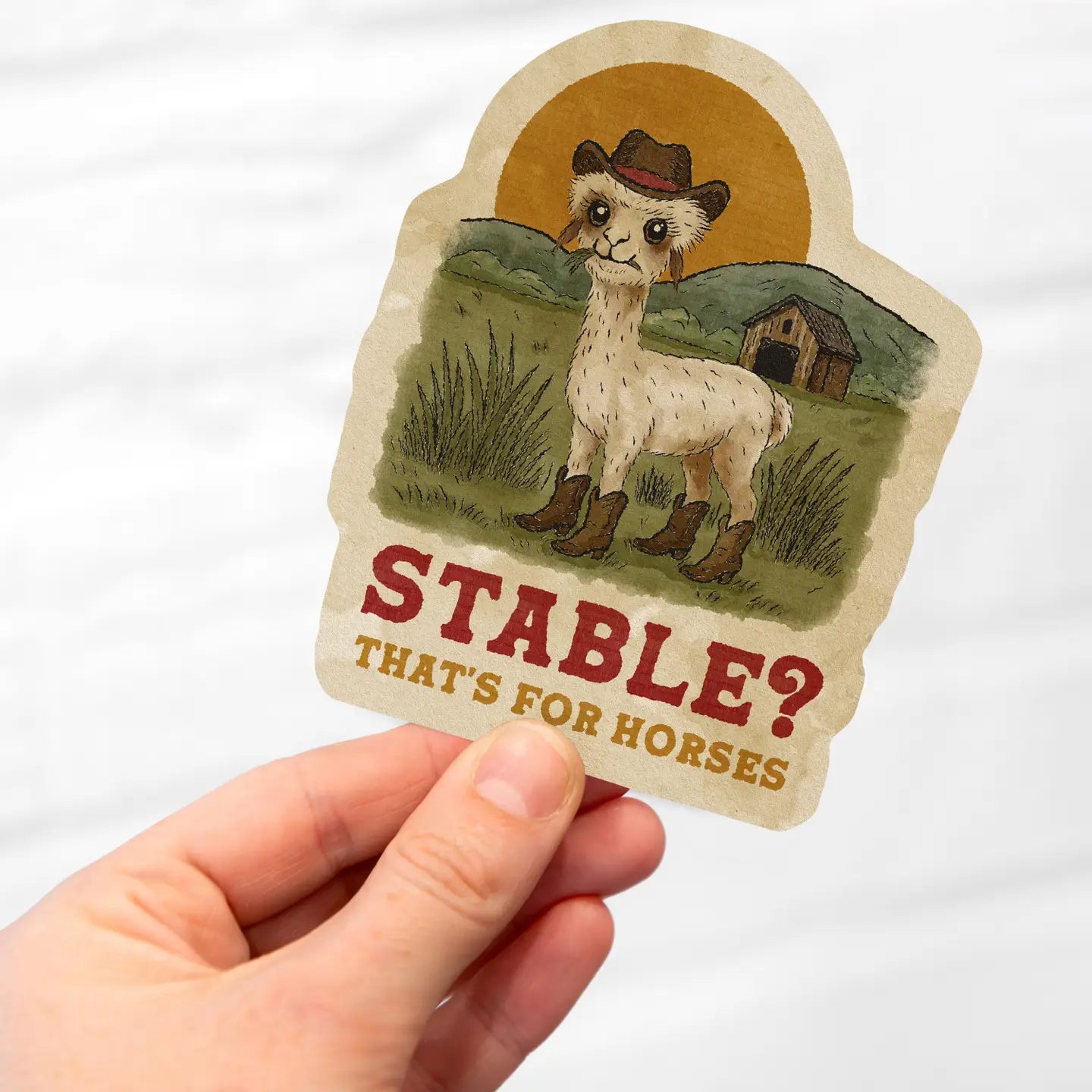 Stable Alpaca Cowboy Sticker