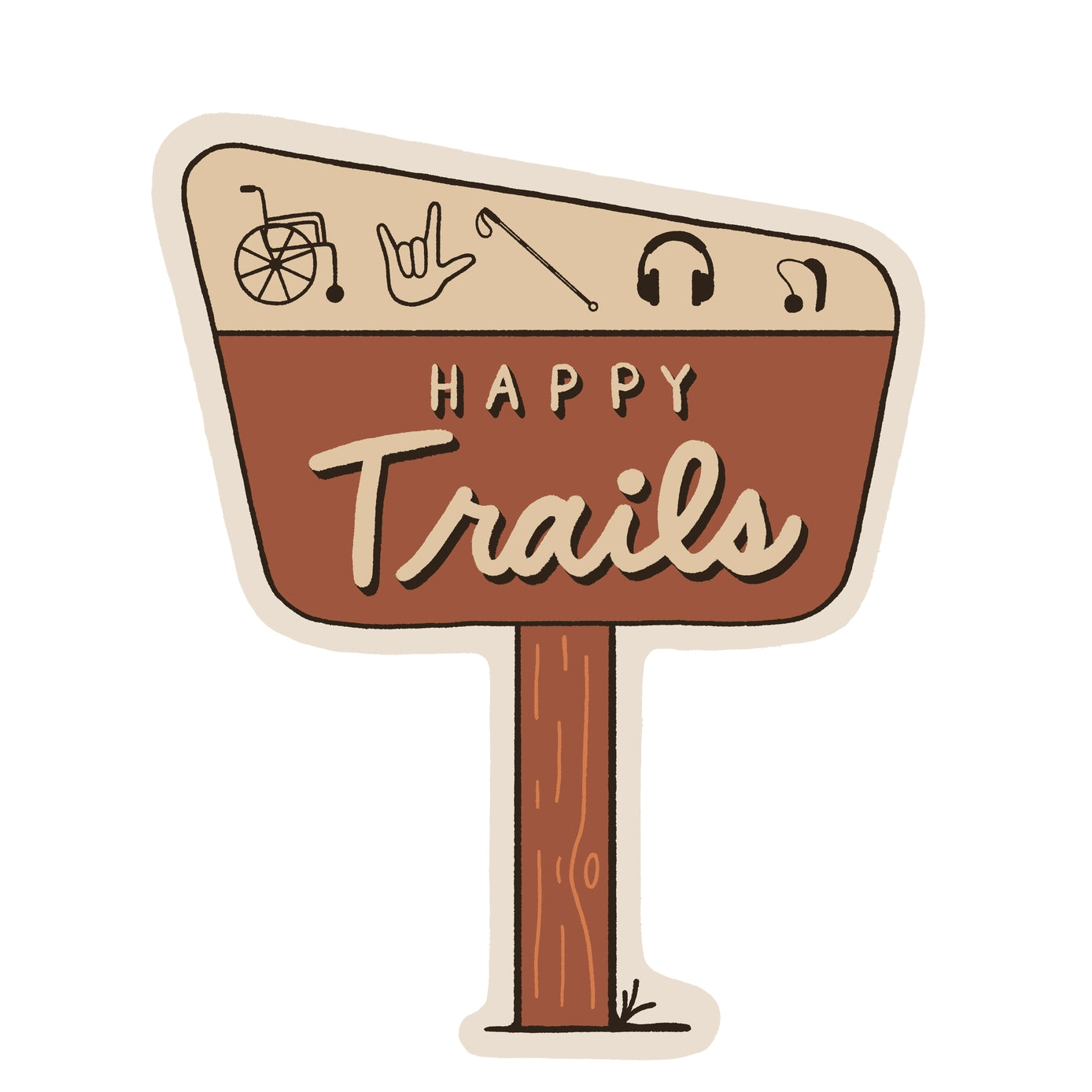 Happy Trails Vinyl Sticker