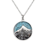 Mountain and Earth Round Obsidian and Turquoise Necklace