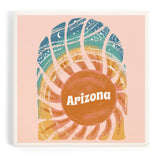Retro Sunburst Arizona Ceramic Coaster