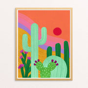 Cactus Sunset Art Print - 8 x 10
