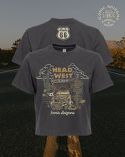Head West Ladies Boxy Crop - Route 66