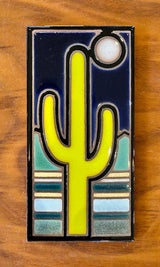 Retro Saguaro Hand-Glazed Tile