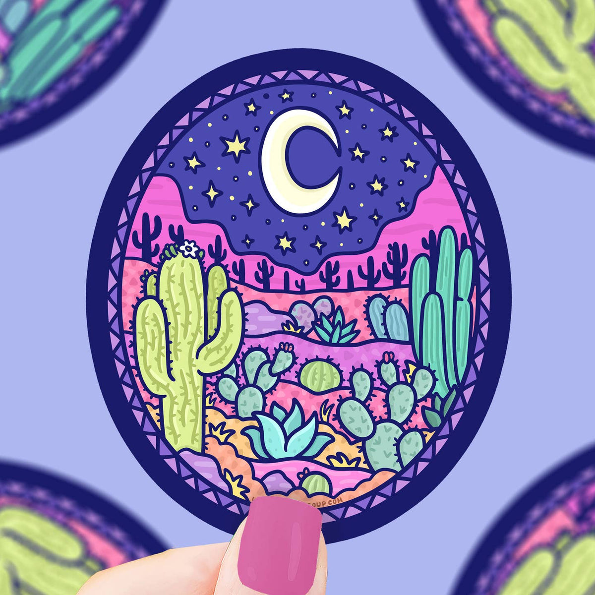 Desert Night Scene Sticker