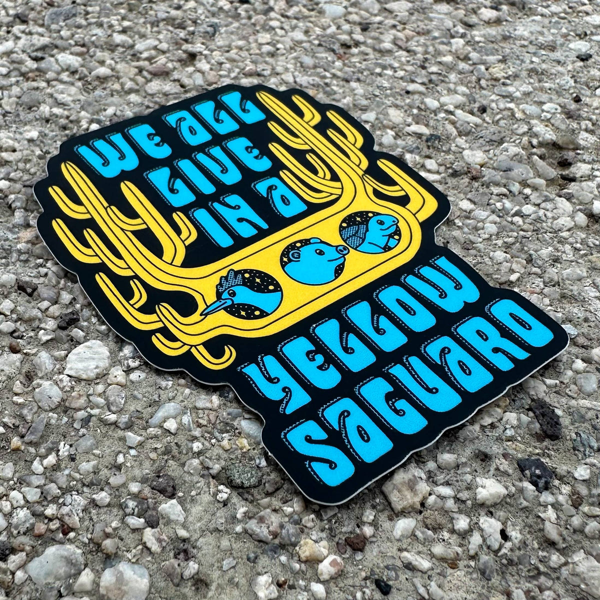 Yellow Saguaro Sticker