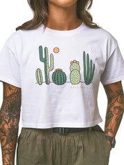 Cactus Friends Crop Tee