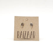Silver Saguaro Cactus Stud Earrings