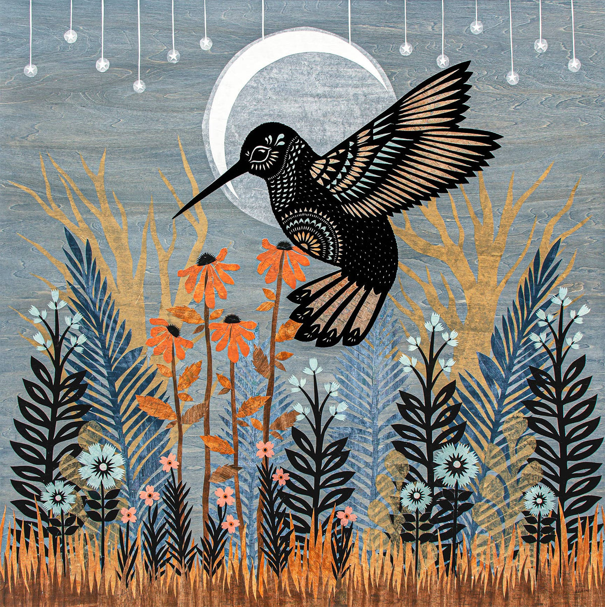 The Evening's Star - 8 x 8 Cut Paper Art Print