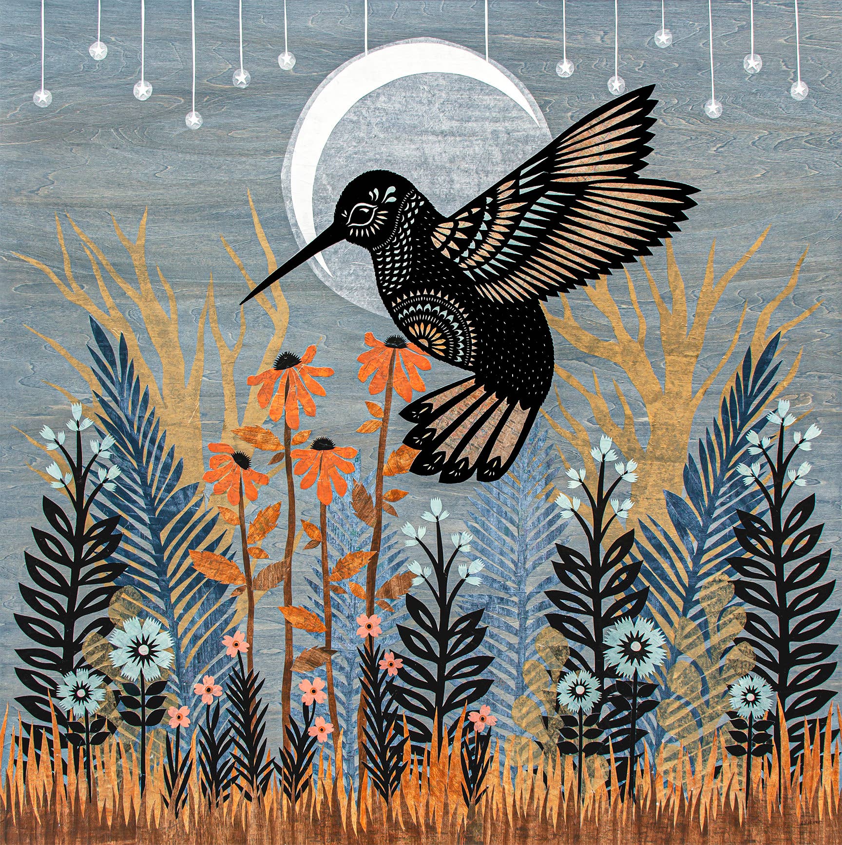 The Evening's Star - 8 x 8 Cut Paper Art Print
