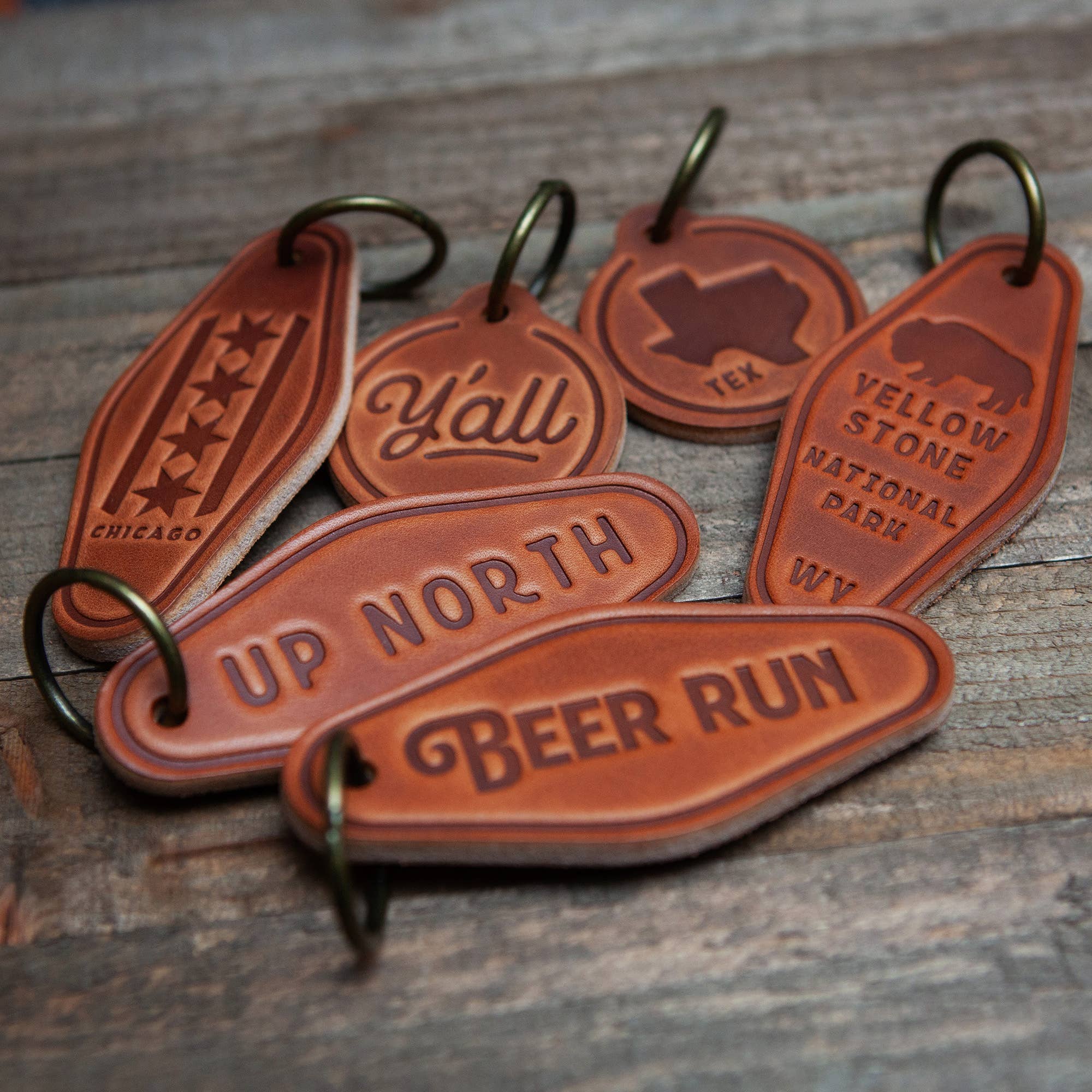 Arizona State Silhouette Leather Keychain Circle