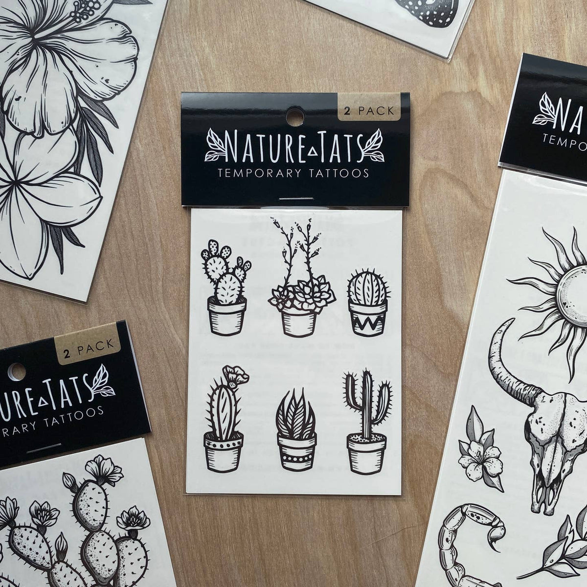Potted Cacti Temporary Tattoo