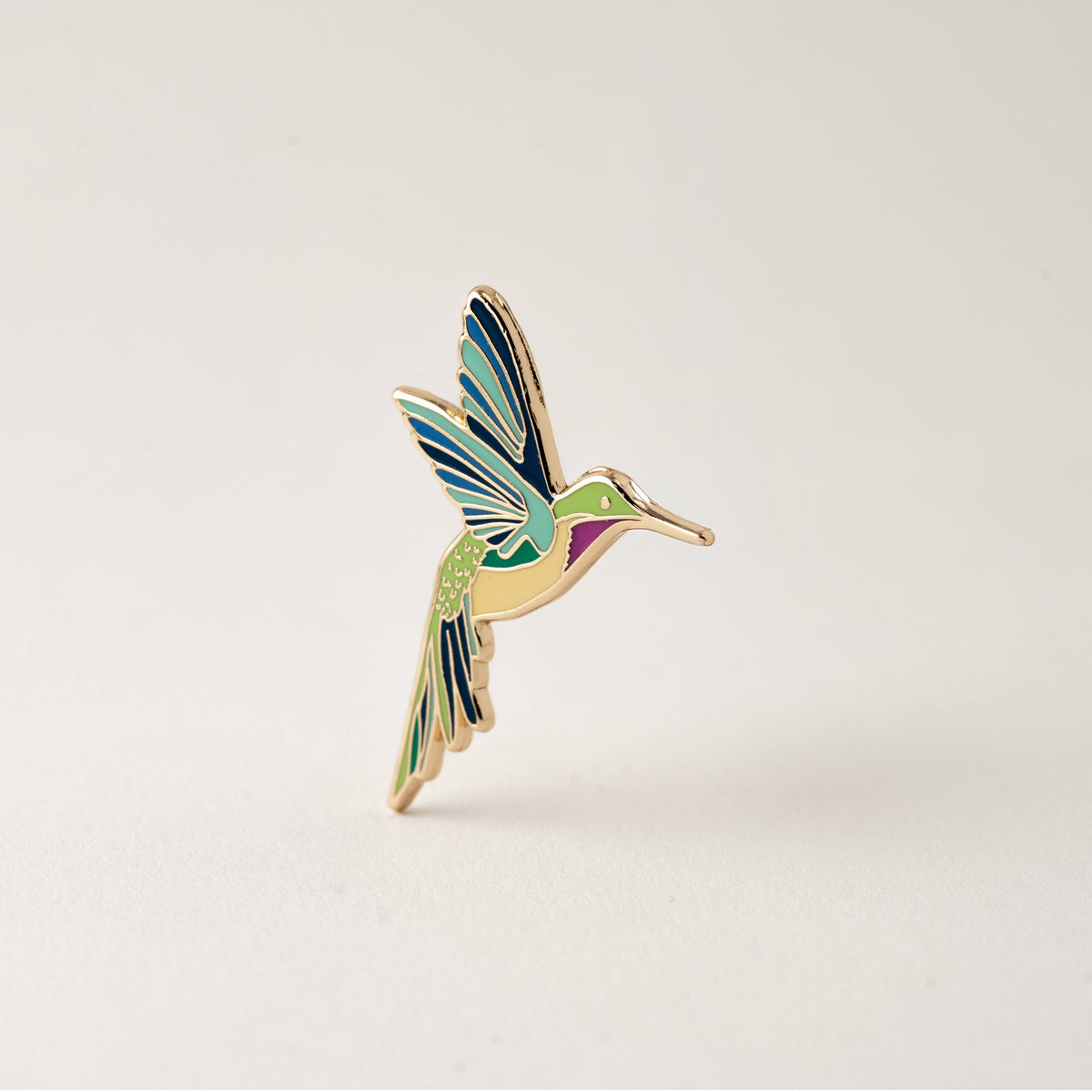 Hummingbird & Pink Lily Flower Pin Set