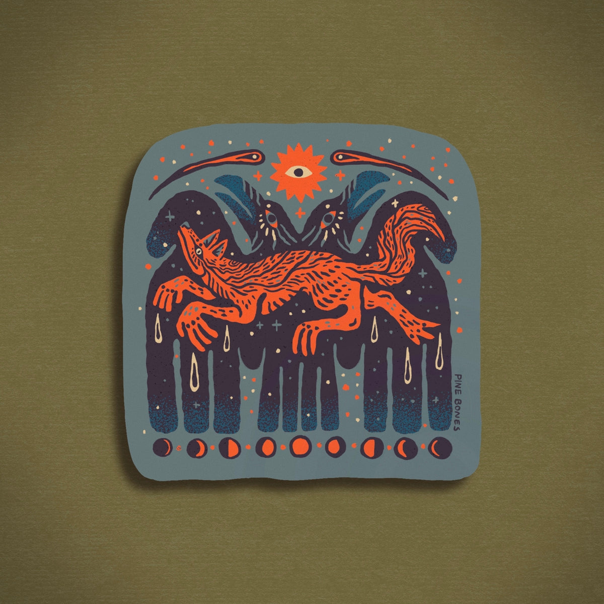 Night Raven and Coyote Sticker