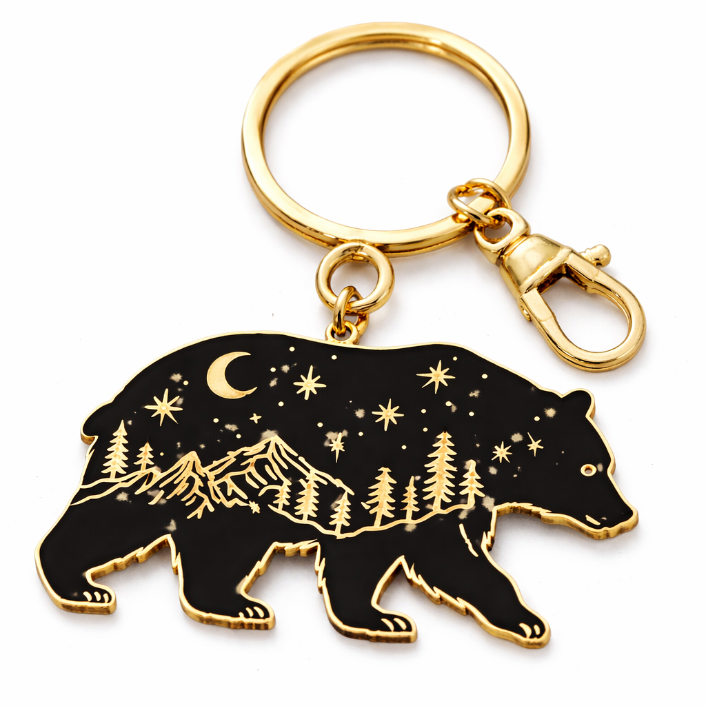 Twilight Mountains Bear Keychain