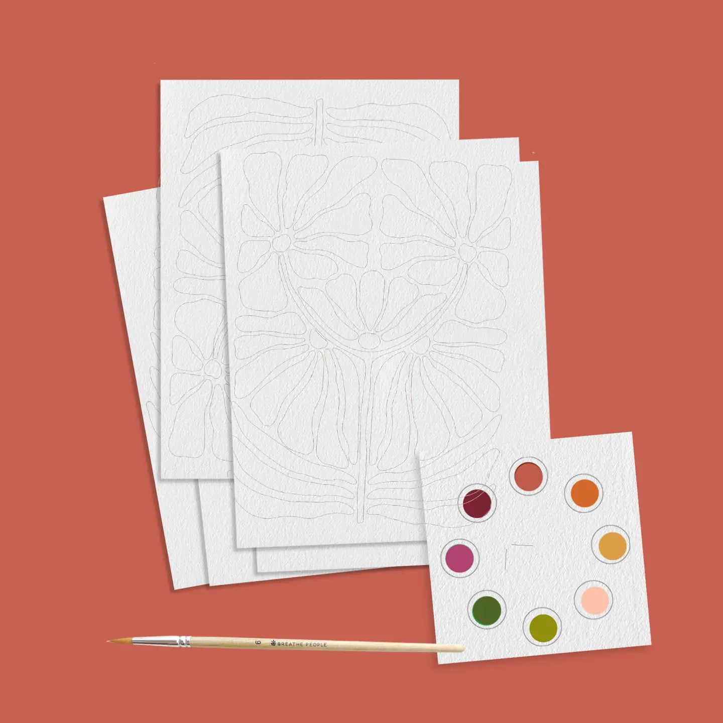 Abstract Flowers All-In-One Watercolor