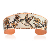 Hummingbird in the Garden Copper Cuff Bracelet
