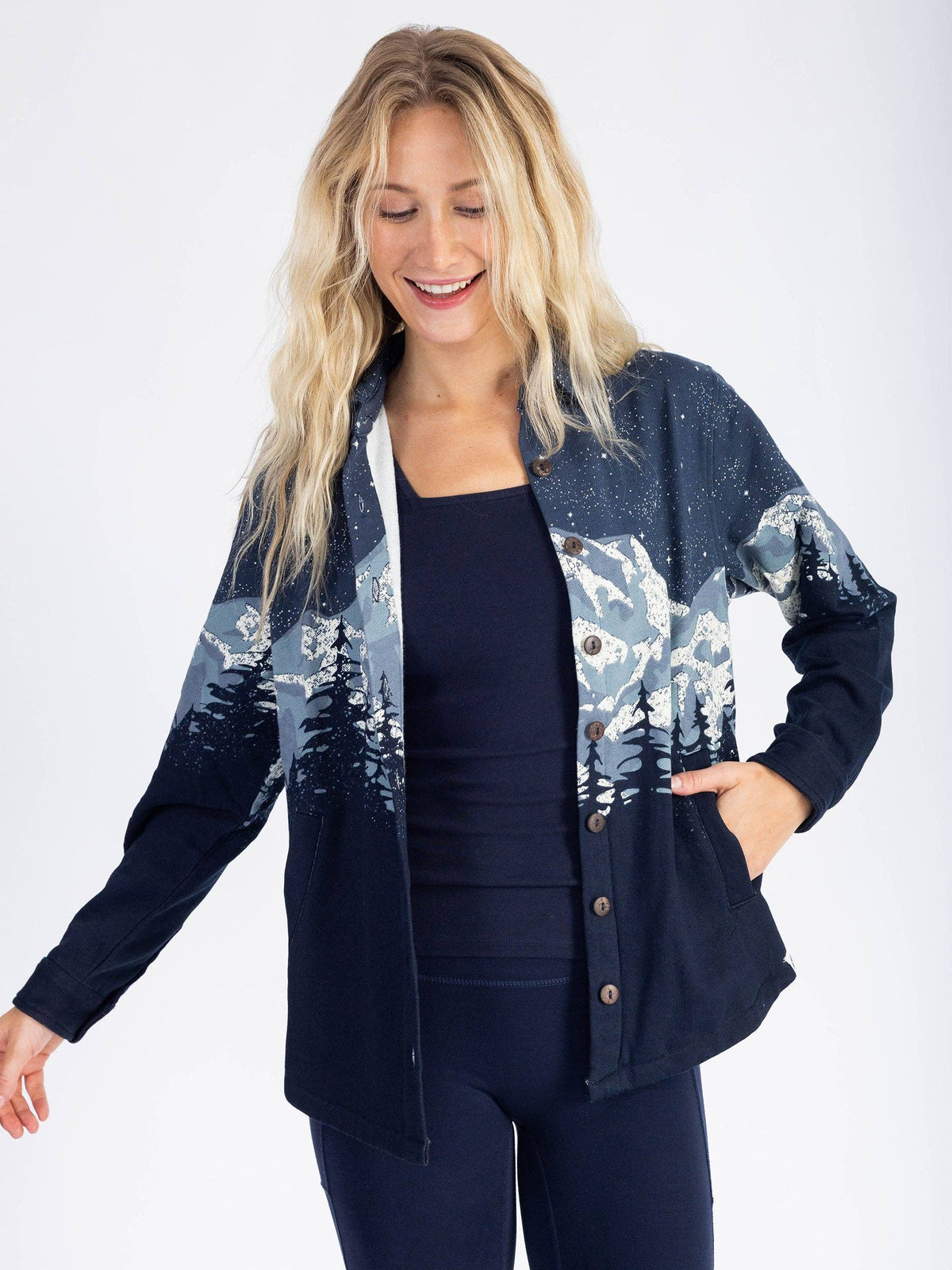 Cascadian Night Organic Cotton Blanket Shirt