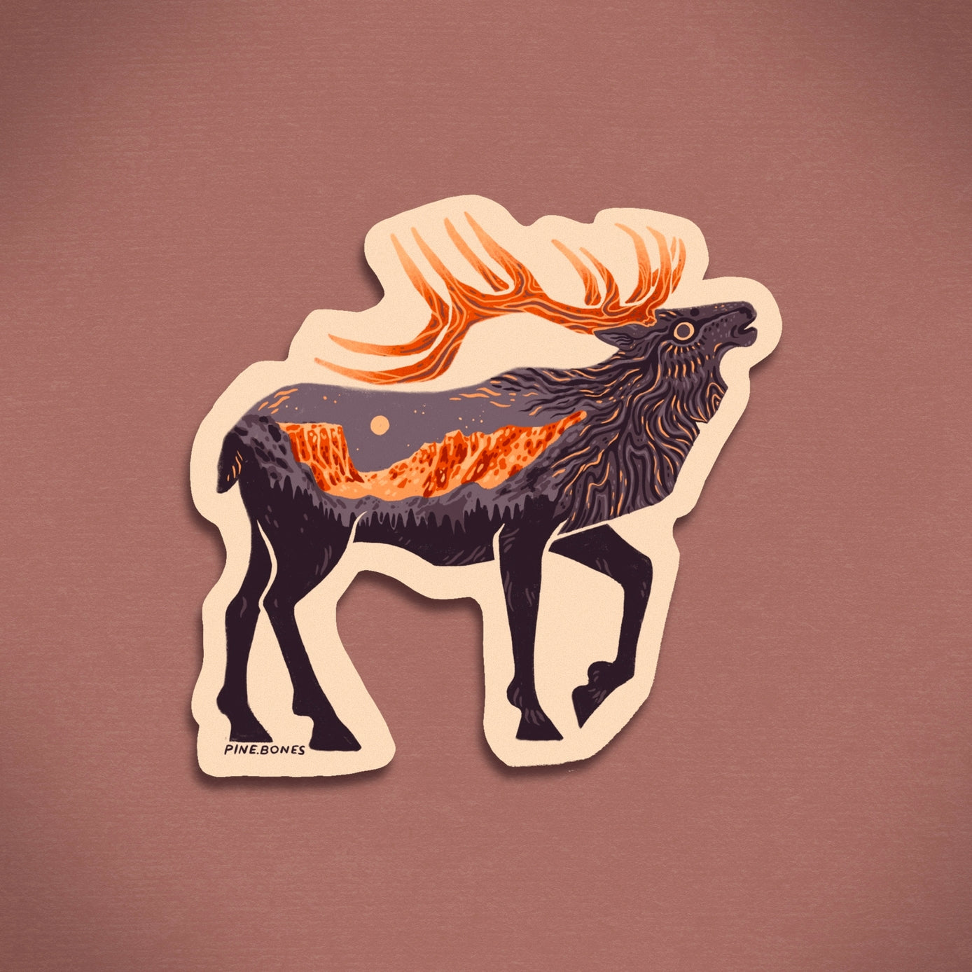 Elk Bugling, Winter Rocky Mountains Sticker