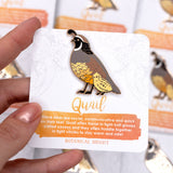 Quail and Chick Enamel Pin